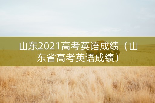 山东2021高考英语成绩（山东省高考英语成绩）