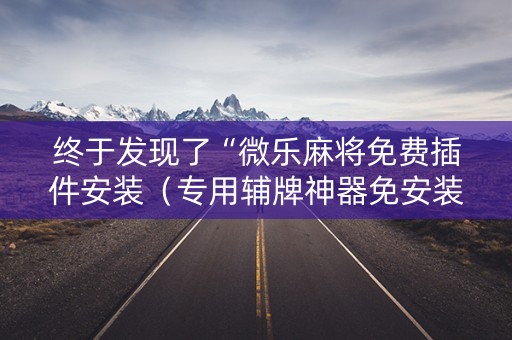 终于发现了“微乐麻将免费插件安装（专用辅牌神器免安装）