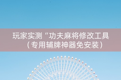 玩家实测“功夫麻将修改工具（专用辅牌神器免安装）