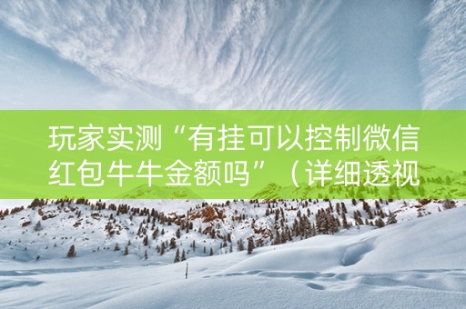玩家实测“有挂可以控制微信红包牛牛金额吗”（详细透视教程）-哔哩哔哩