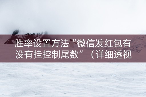 胜率设置方法“微信发红包有没有挂控制尾数”（详细透视教程）-哔哩哔哩