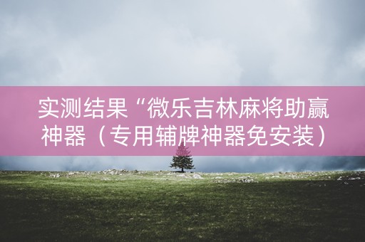 实测结果“微乐吉林麻将助赢神器（专用辅牌神器免安装）