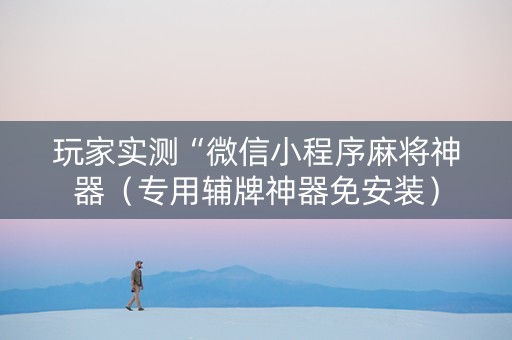 玩家实测“微信小程序麻将神器（专用辅牌神器免安装）
