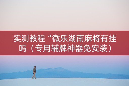 实测教程“微乐湖南麻将有挂吗（专用辅牌神器免安装）