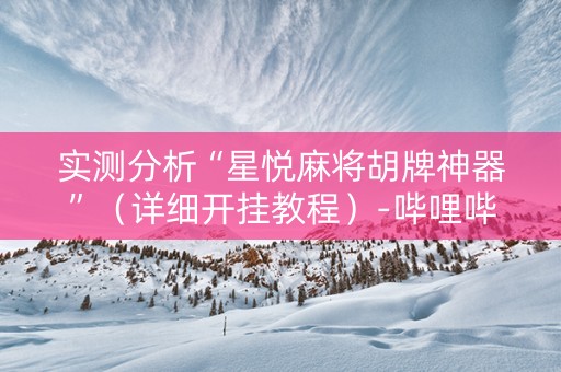 实测分析“星悦麻将胡牌神器”（详细开挂教程）-哔哩哔哩