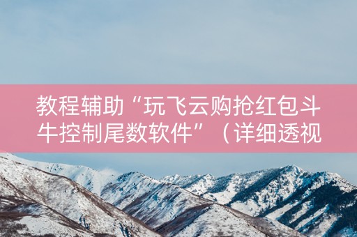 教程辅助“玩飞云购抢红包斗牛控制尾数软件”（详细透视教程）-哔哩哔哩