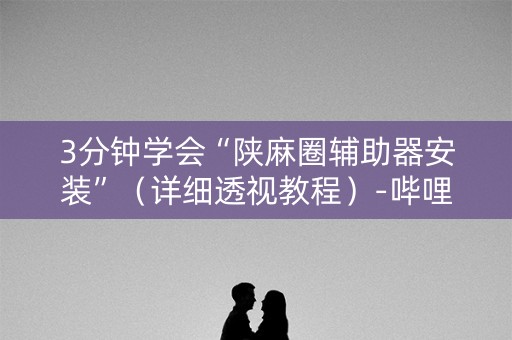 3分钟学会“陕麻圈辅助器安装”（详细透视教程）-哔哩哔哩