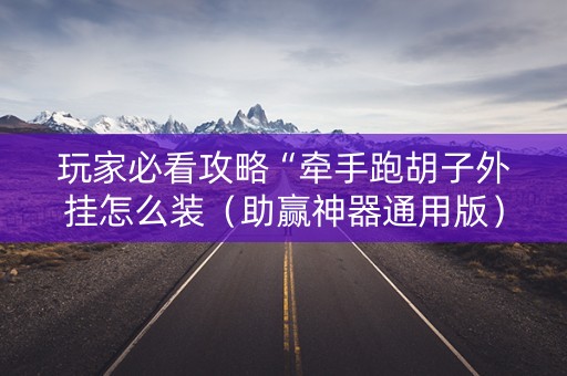 玩家必看攻略“牵手跑胡子外挂怎么装（助赢神器通用版）