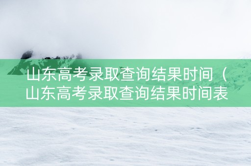 山东高考录取查询结果时间（山东高考录取查询结果时间表）