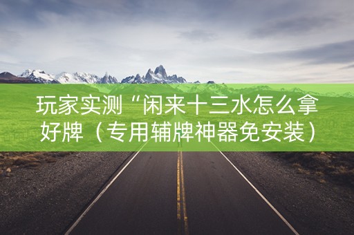 玩家实测“闲来十三水怎么拿好牌（专用辅牌神器免安装）