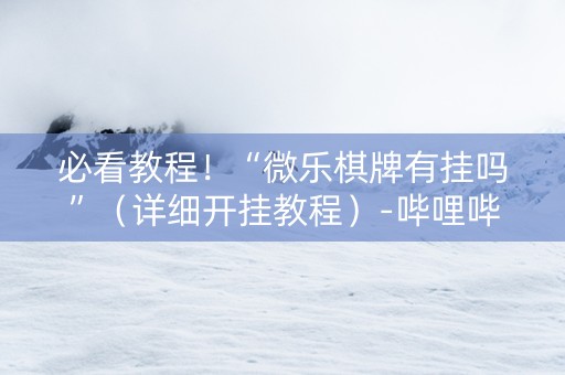 必看教程！“微乐棋牌有挂吗”（详细开挂教程）-哔哩哔哩