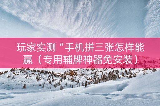 玩家实测“手机拼三张怎样能赢（专用辅牌神器免安装）