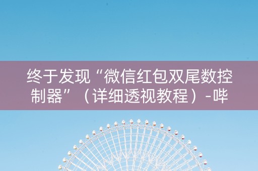 终于发现“微信红包双尾数控制器”（详细透视教程）-哔哩哔哩