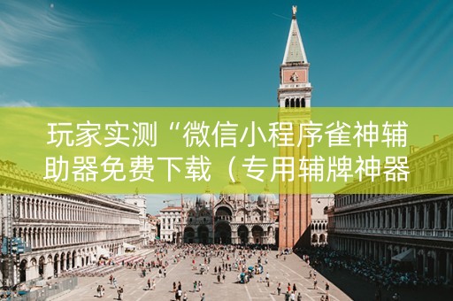 玩家实测“微信小程序雀神辅助器免费下载（专用辅牌神器免安装）