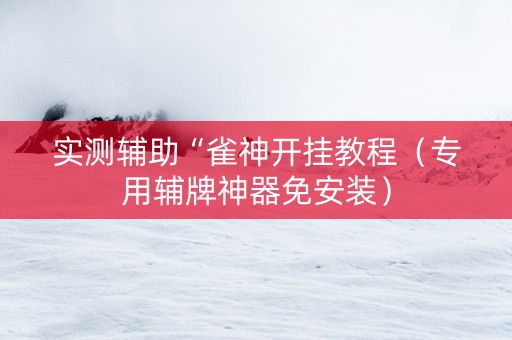 实测辅助“雀神开挂教程（专用辅牌神器免安装）
