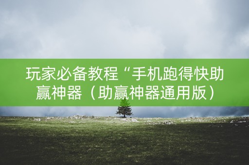 玩家必备教程“手机跑得快助赢神器（助赢神器通用版）