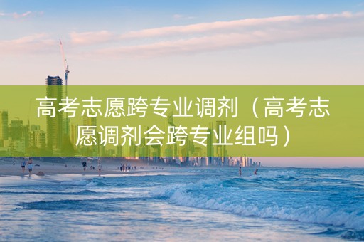 高考志愿跨专业调剂（高考志愿调剂会跨专业组吗）