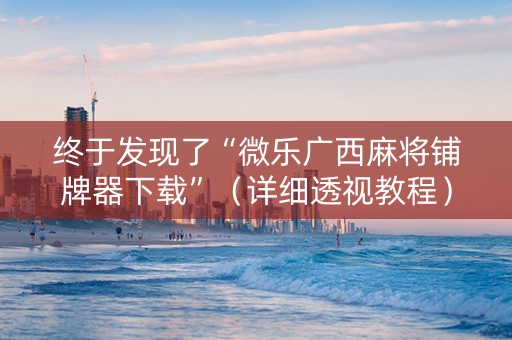 终于发现了“微乐广西麻将铺牌器下载”（详细透视教程）-哔哩哔哩