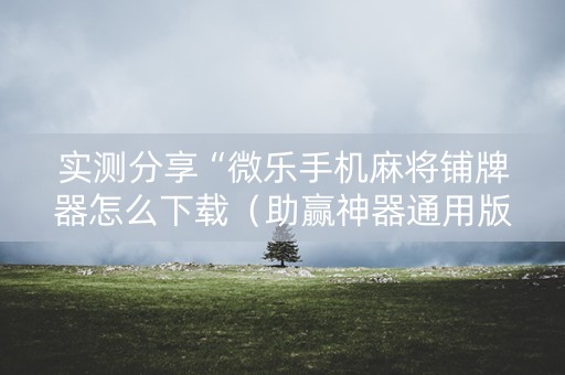 实测分享“微乐手机麻将铺牌器怎么下载（助赢神器通用版）