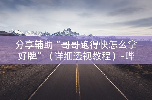 分享辅助“哥哥跑得快怎么拿好牌”（详细透视教程）-哔哩哔哩
