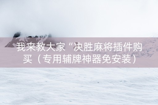 我来教大家“决胜麻将插件购买（专用辅牌神器免安装）