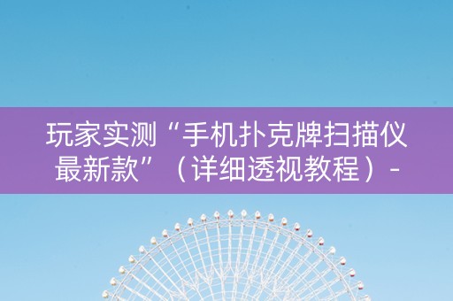 玩家实测“手机扑克牌扫描仪最新款”（详细透视教程）-哔哩哔哩
