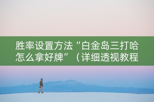 胜率设置方法“白金岛三打哈怎么拿好牌”（详细透视教程）-哔哩哔哩