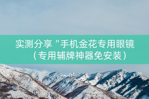 实测分享“手机金花专用眼镜（专用辅牌神器免安装）