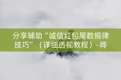 分享辅助“诚信红包尾数规律技巧”（详细透视教程）-哔哩哔哩