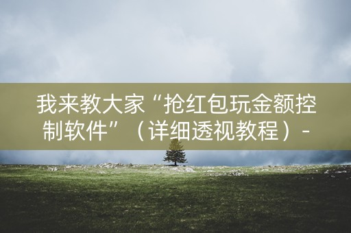 我来教大家“抢红包玩金额控制软件”（详细透视教程）-哔哩哔哩