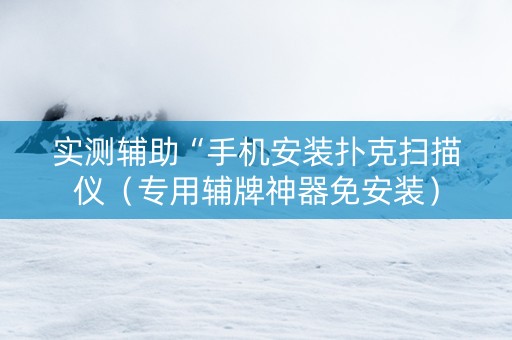 实测辅助“手机安装扑克扫描仪（专用辅牌神器免安装）