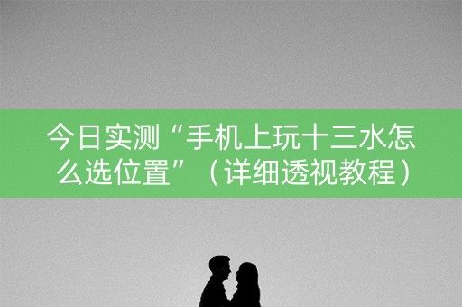 今日实测“手机上玩十三水怎么选位置”（详细透视教程）-哔哩哔哩
