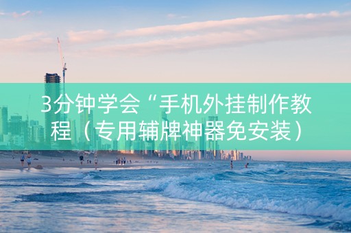 3分钟学会“手机外挂制作教程（专用辅牌神器免安装）