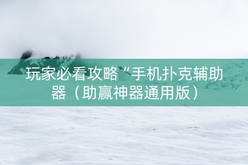 玩家必看攻略“手机扑克辅助器（助赢神器通用版）