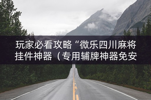 玩家必看攻略“微乐四川麻将挂件神器（专用辅牌神器免安装）