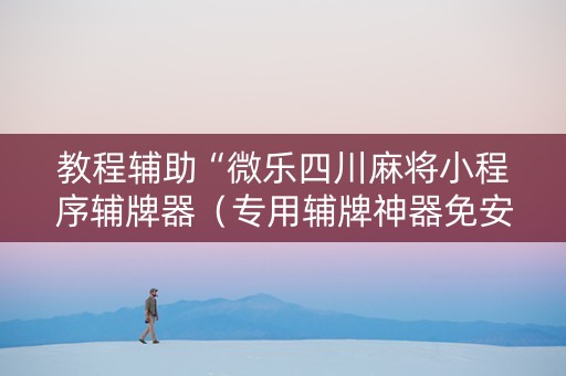 教程辅助“微乐四川麻将小程序辅牌器（专用辅牌神器免安装）