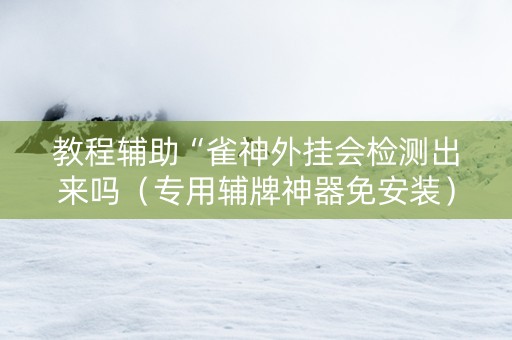教程辅助“雀神外挂会检测出来吗（专用辅牌神器免安装）
