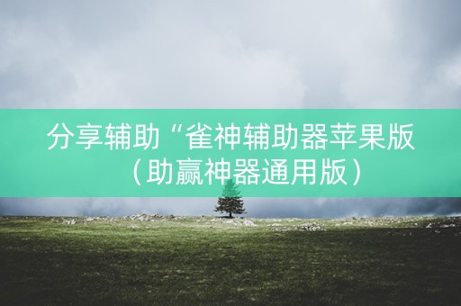 分享辅助“雀神辅助器苹果版（助赢神器通用版）