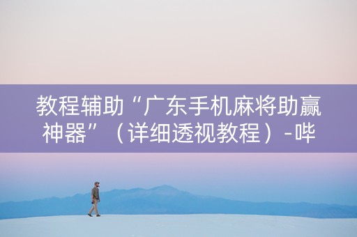 教程辅助“广东手机麻将助赢神器”（详细透视教程）-哔哩哔哩