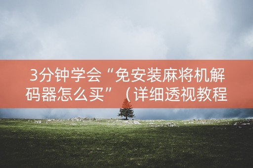 3分钟学会“免安装麻将机解码器怎么买”（详细透视教程）-哔哩哔哩