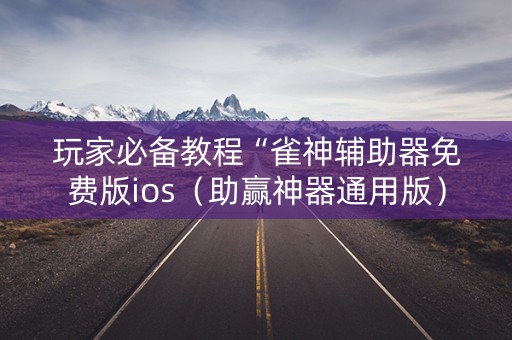 玩家必备教程“雀神辅助器免费版ios（助赢神器通用版）