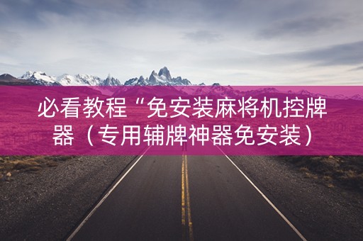 必看教程“免安装麻将机控牌器（专用辅牌神器免安装）
