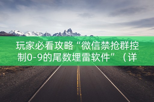 玩家必看攻略“微信禁抢群控制0-9的尾数埋雷软件”（详细透视教程）-哔哩哔哩