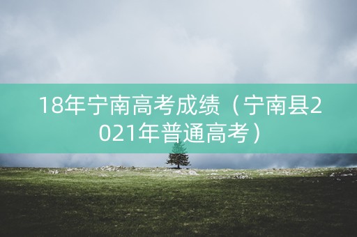 18年宁南高考成绩（宁南县2021年普通高考）