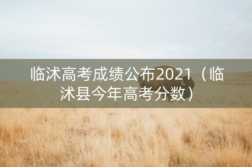 临沭高考成绩公布2021（临沭县今年高考分数）