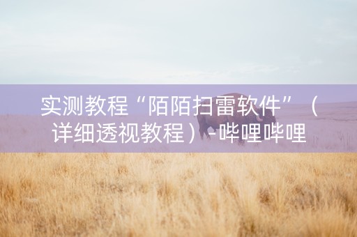 实测教程“陌陌扫雷软件”（详细透视教程）-哔哩哔哩