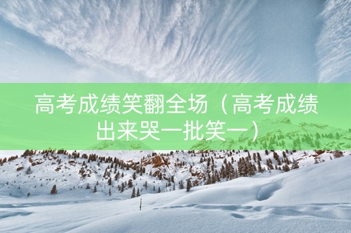高考成绩笑翻全场（高考成绩出来哭一批笑一）