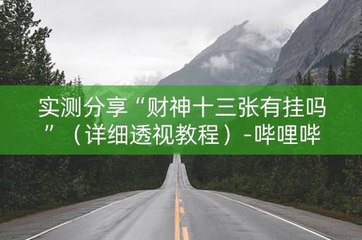实测分享“财神十三张有挂吗”（详细透视教程）-哔哩哔哩