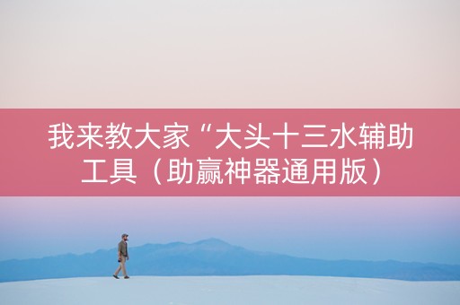 我来教大家“大头十三水辅助工具（助赢神器通用版）