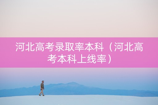 河北高考录取率本科（河北高考本科上线率）
